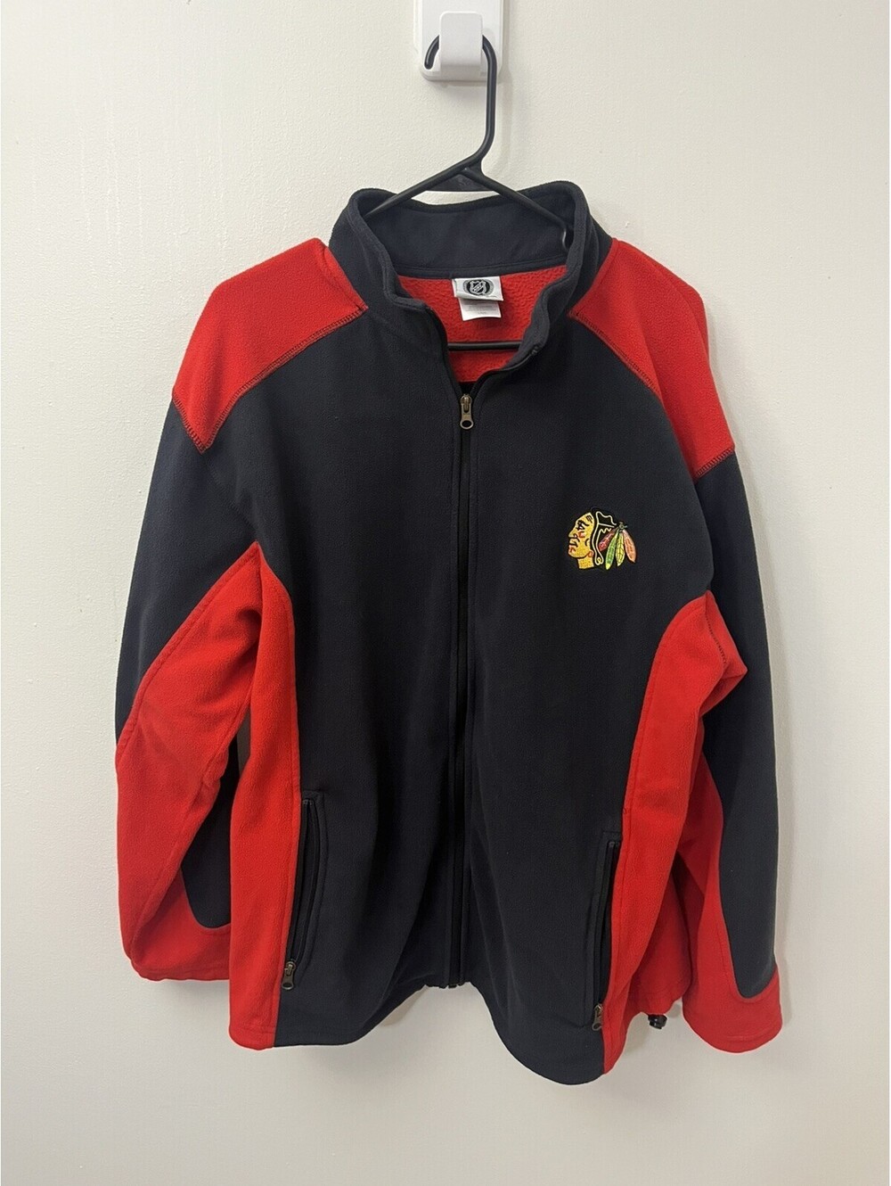 Chicago Blackhawks NHL Hockey Full Zip Fleece Sweatshirt Men's L